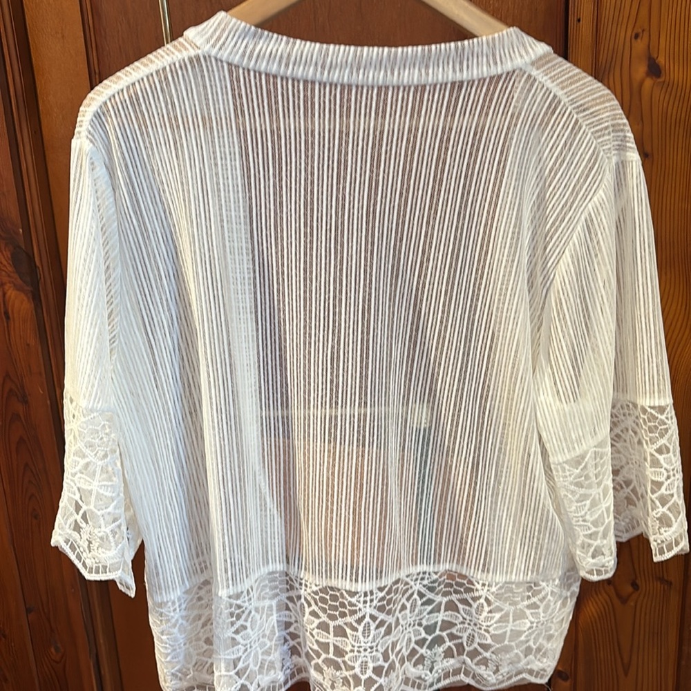Lace Sheer Cardigan Sweater Short Sleeve Open Front Shrug Floral Bolero Cover Up - Picture 12 of 12